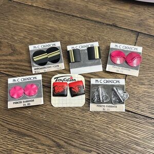 M.C. Creations Vintage Earrings Bundle Lot set of 6